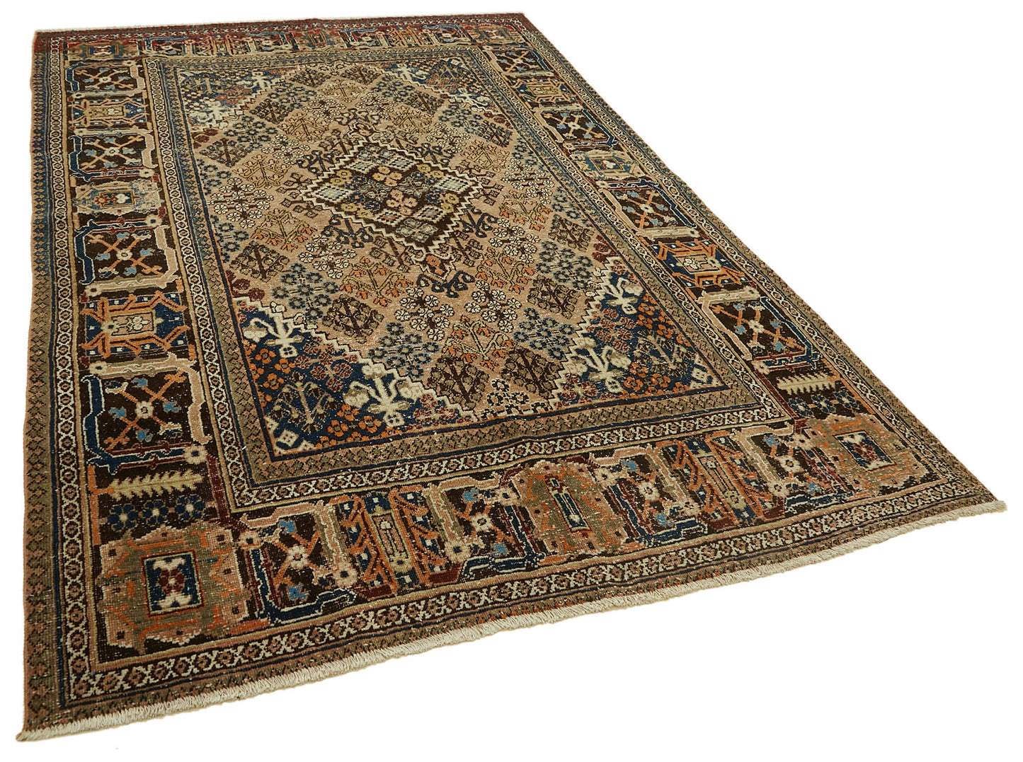 7x10 Beige Vintage Large Area Rug - 46141