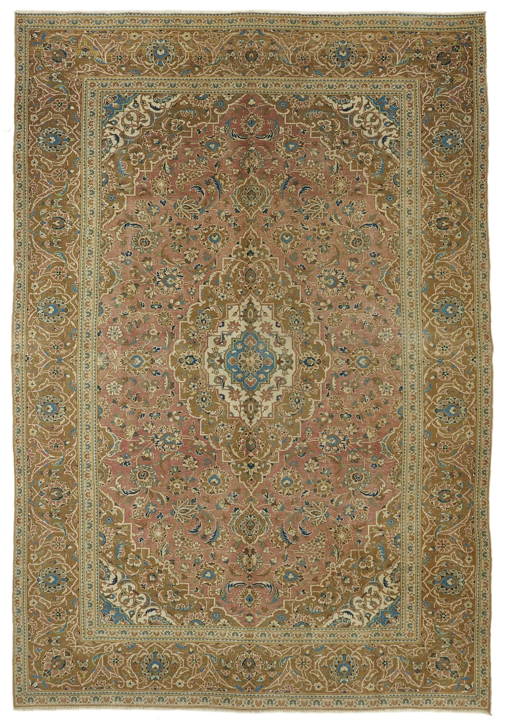 8x11 Beige Vintage Large Area Rug - 46144