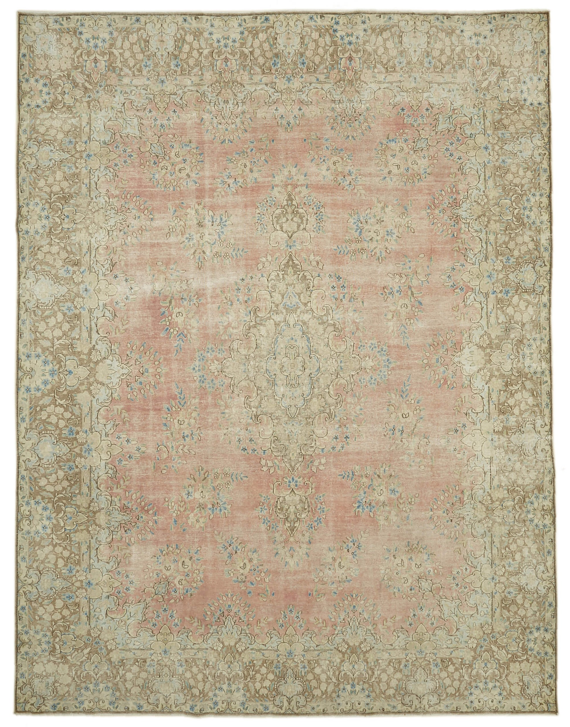 10x13 Beige Vintage Large Area Rug - 46167