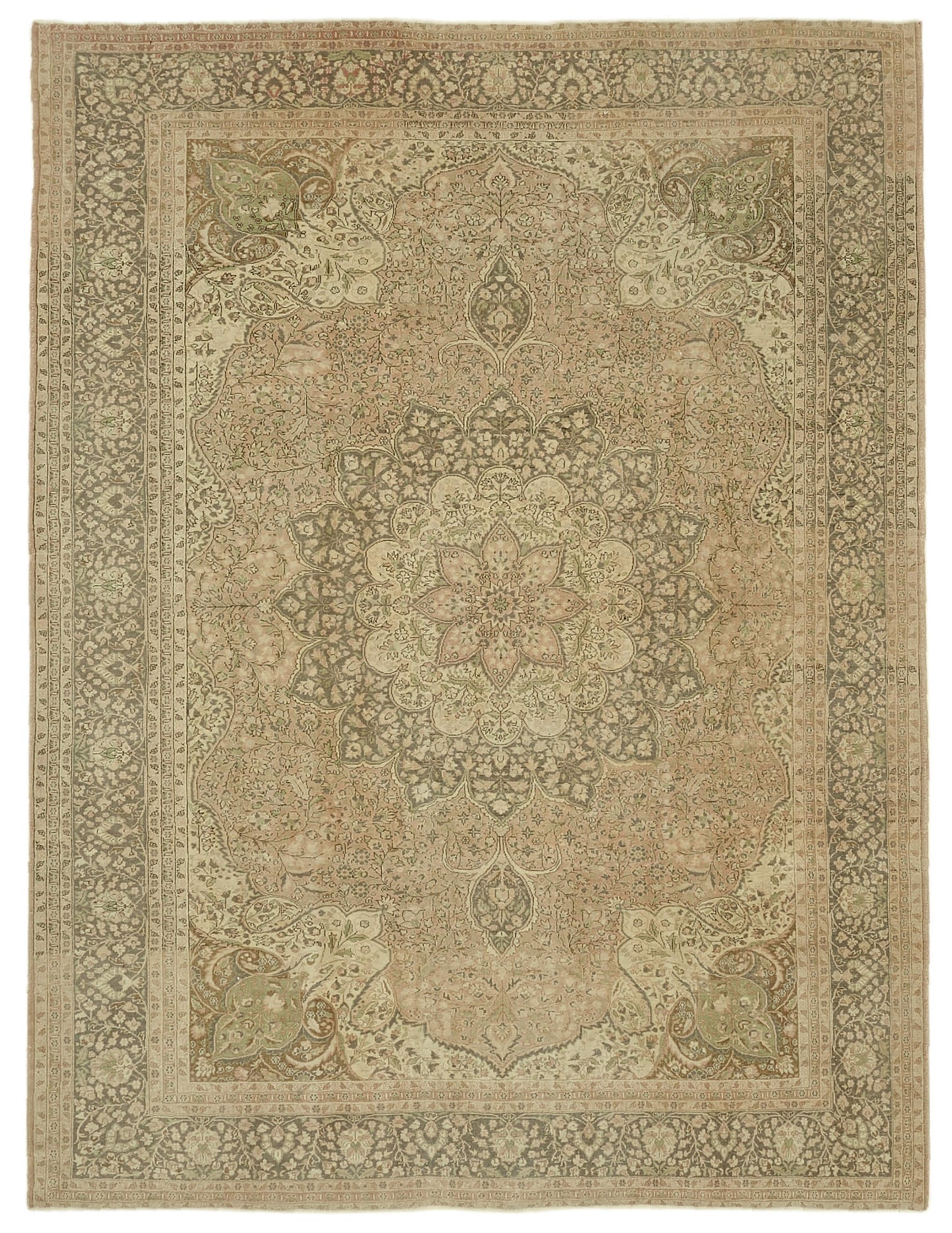 8x11 Beige Vintage Large Area Rug - 46173