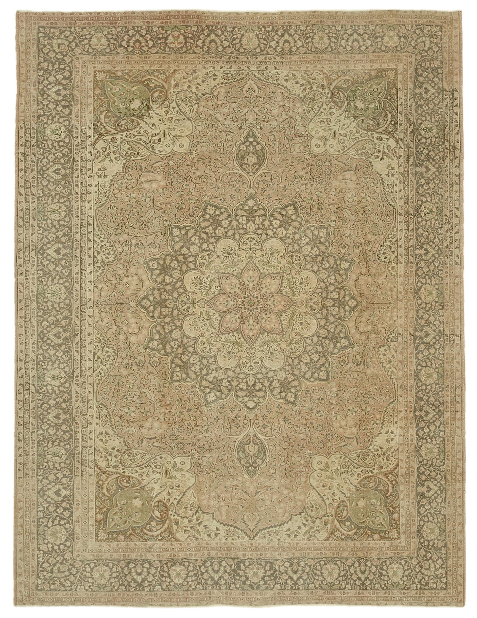 8x11 Beige Vintage Large Area Rug - 46173