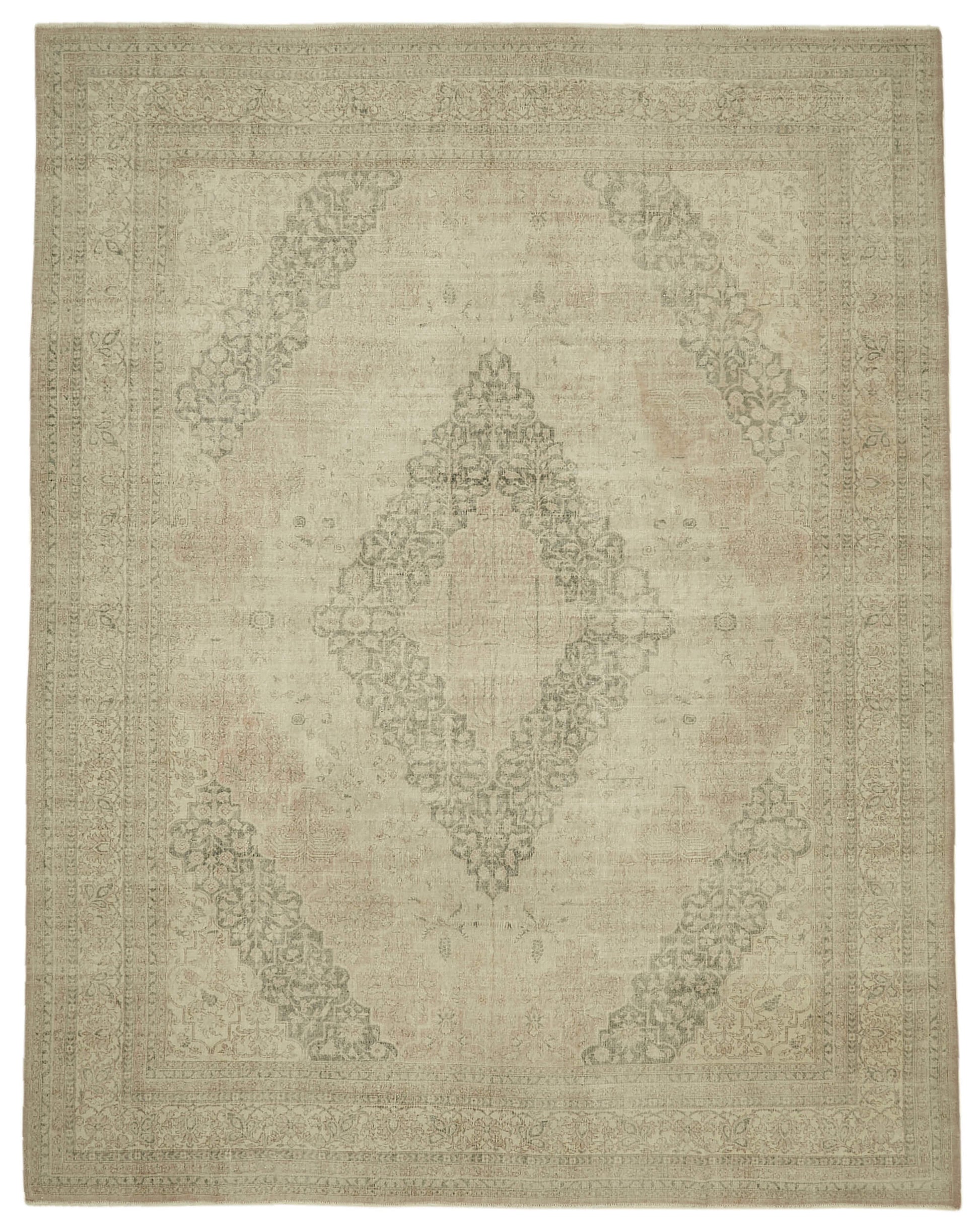 10x13 Beige Vintage Large Area Rug - 46174