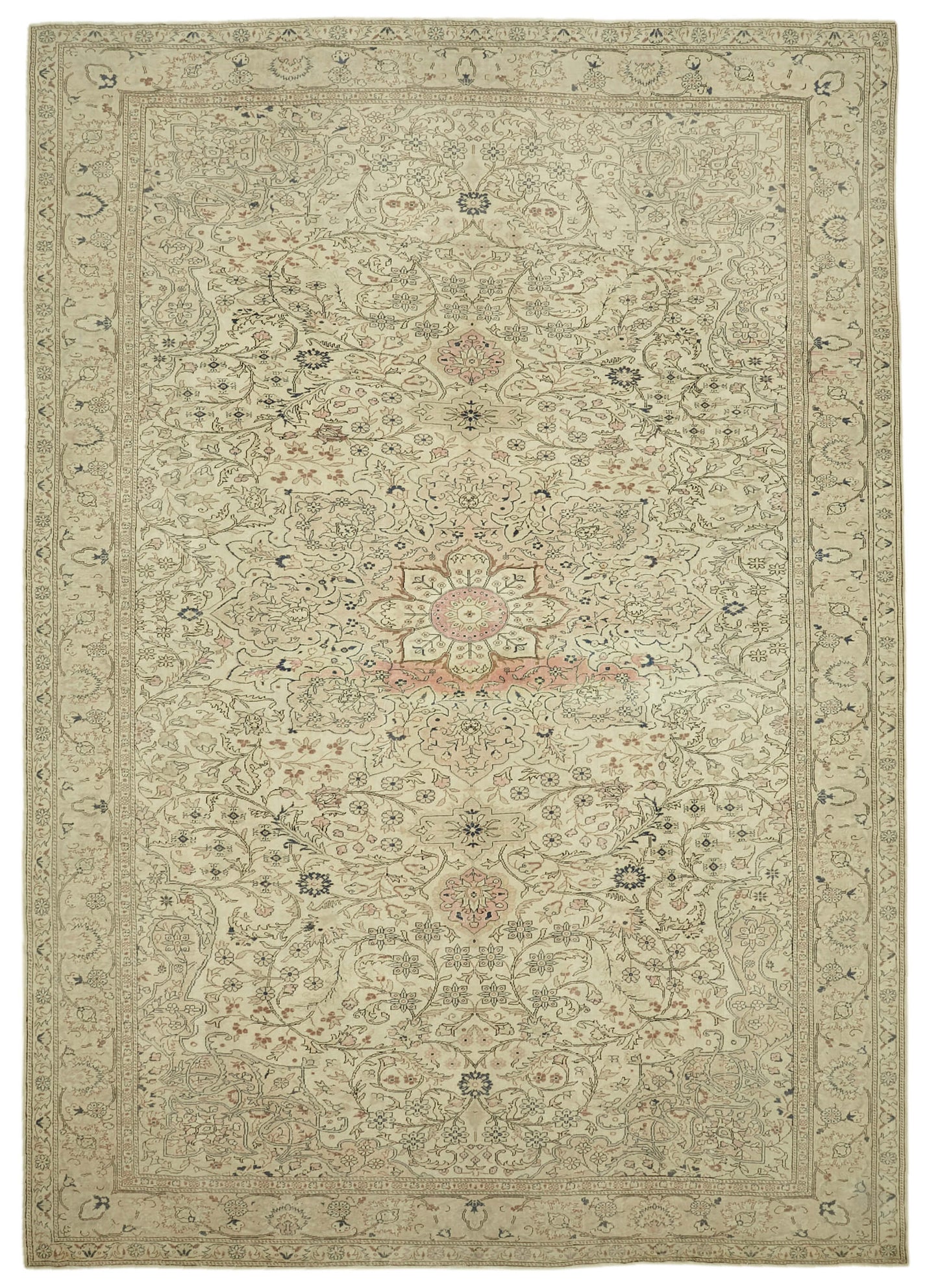 10x14 Beige Vintage Large Area Rug - 46175