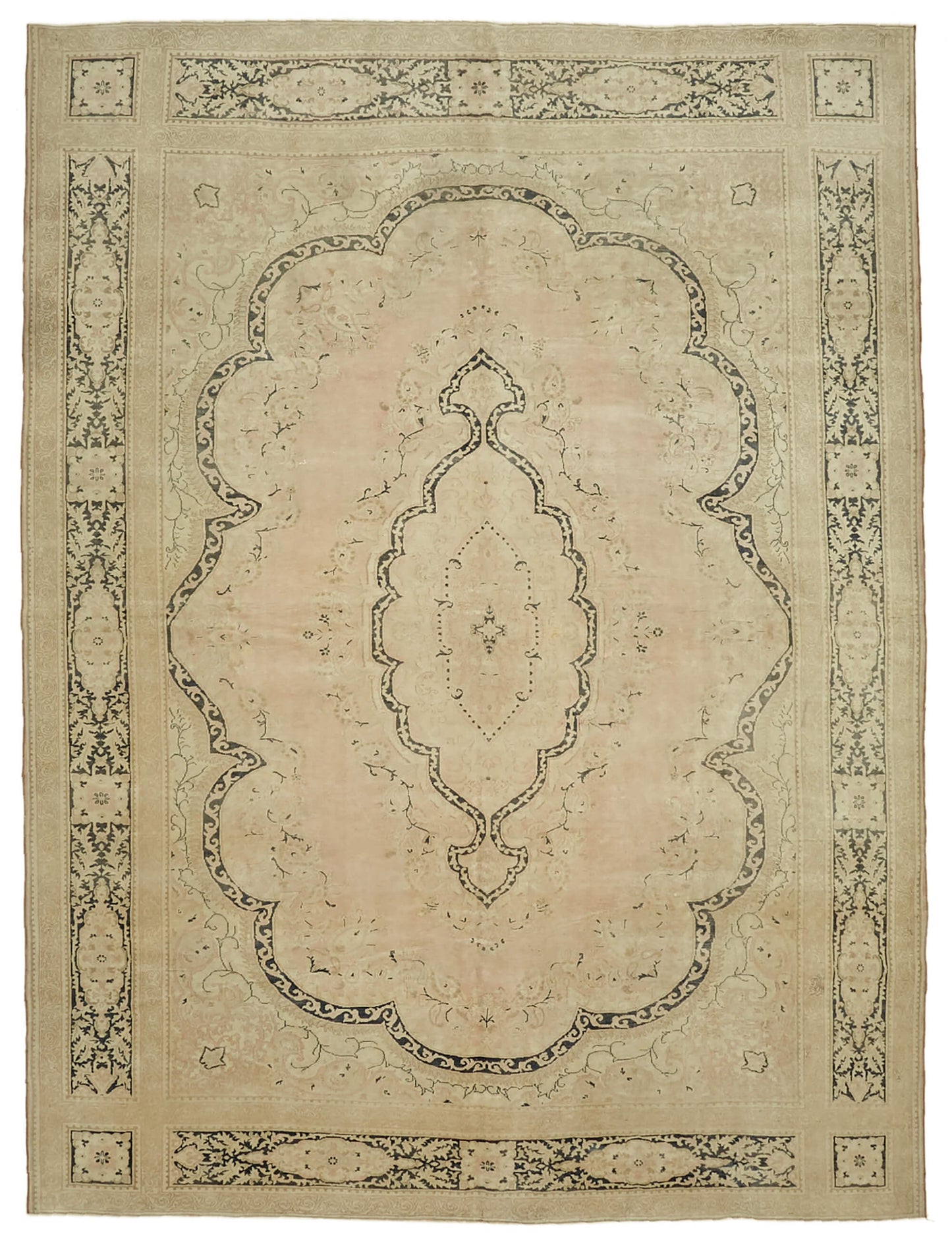 8x11 Beige Vintage Large Area Rug - 46179