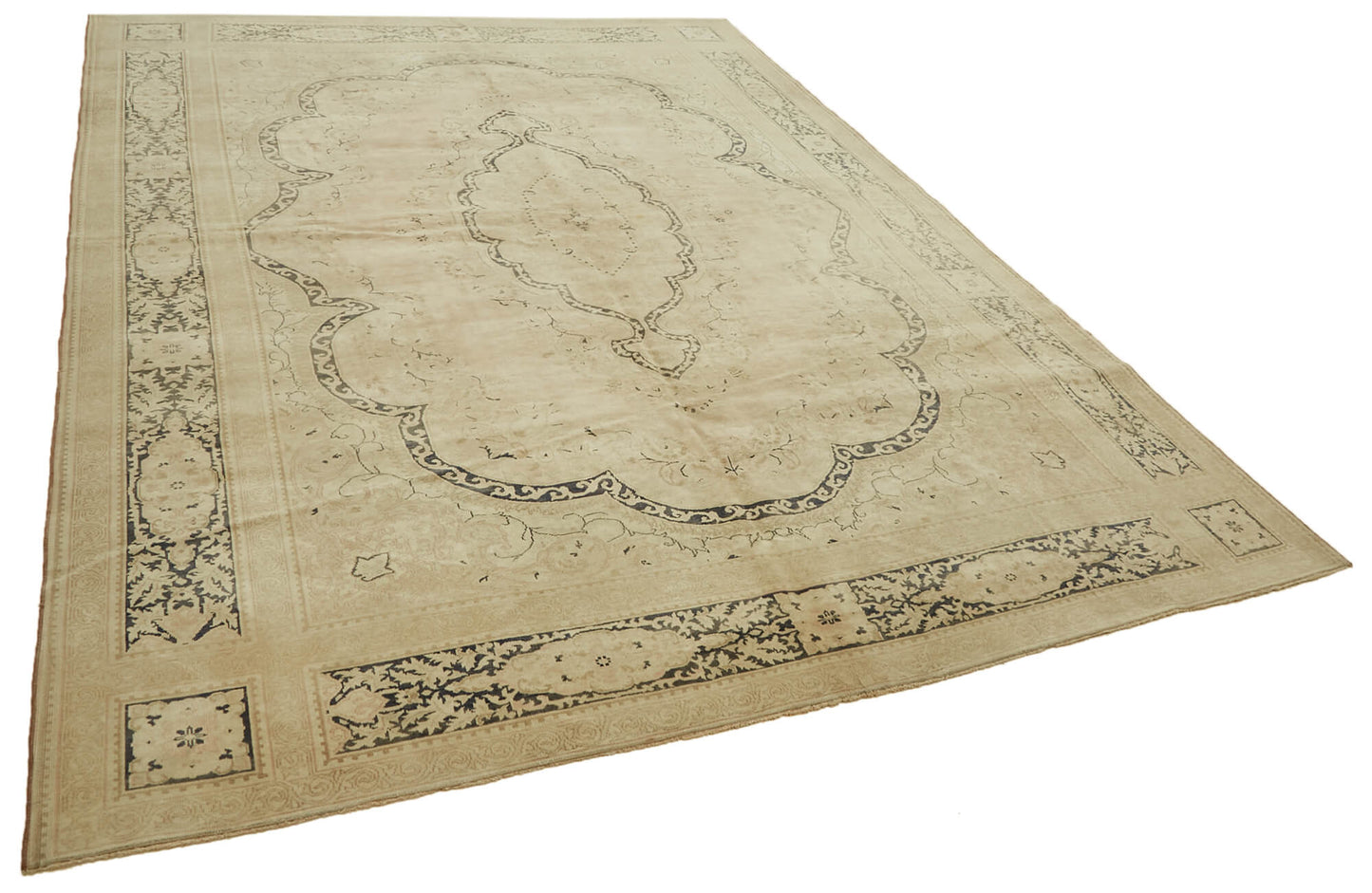 8x11 Beige Vintage Large Area Rug - 46179