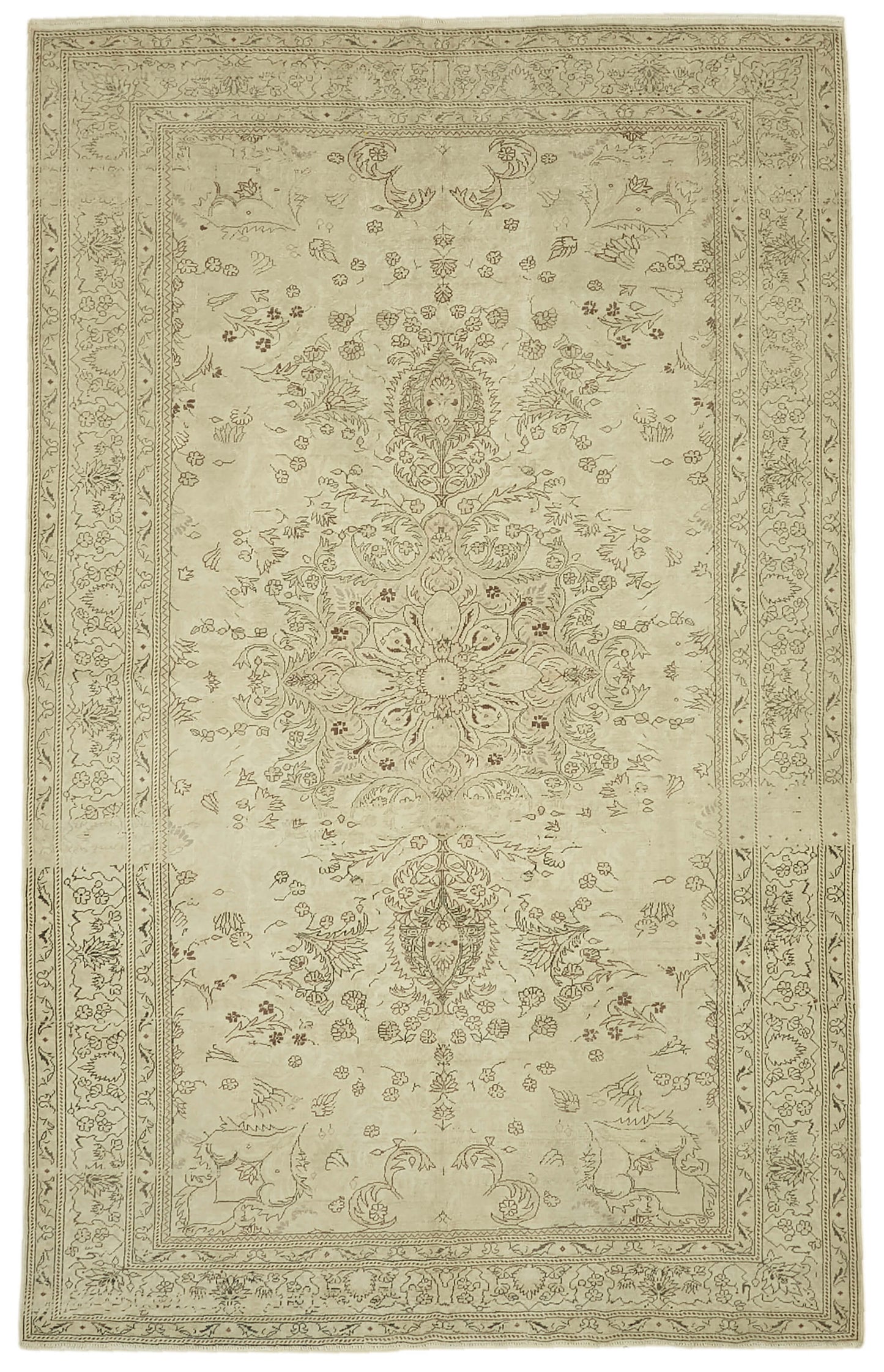 8x12 Beige Vintage Large Area Rug - 46182