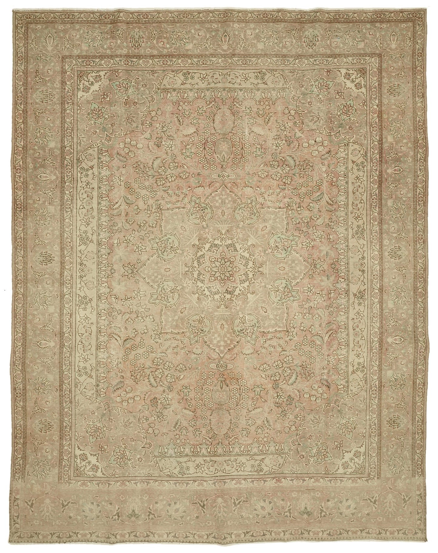 10x13 Beige Vintage Large Area Rug - 46195