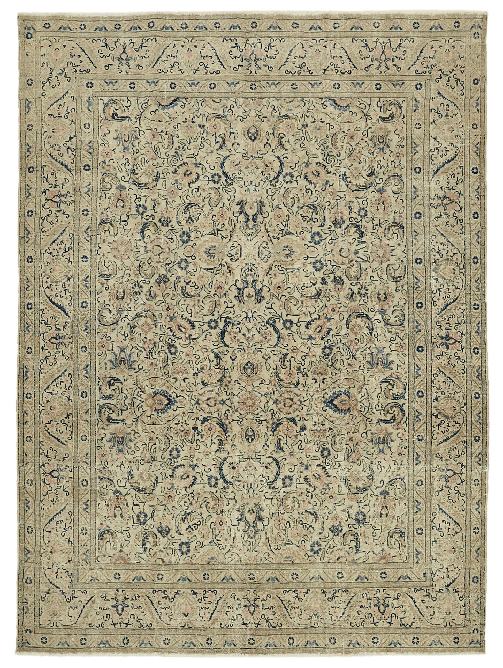 8x11 Beige Vintage Large Area Rug - 46400