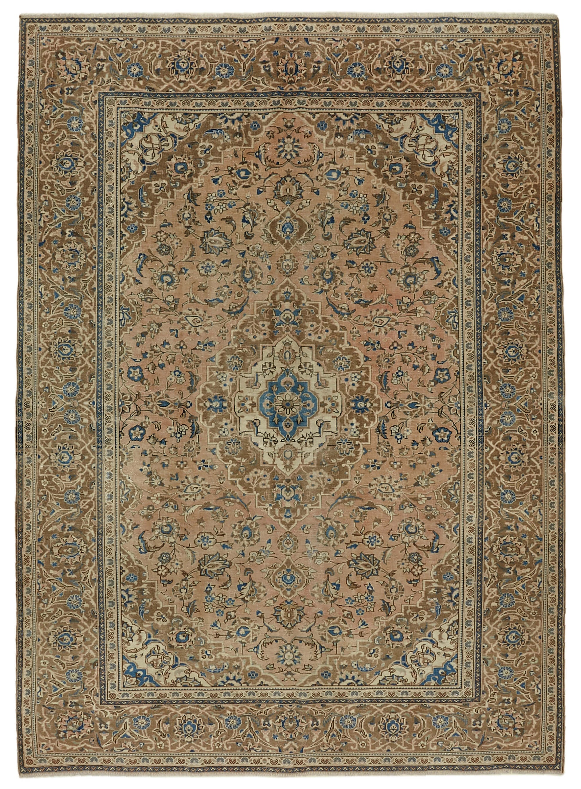 8x11 Beige Vintage Large Area Rug - 46402