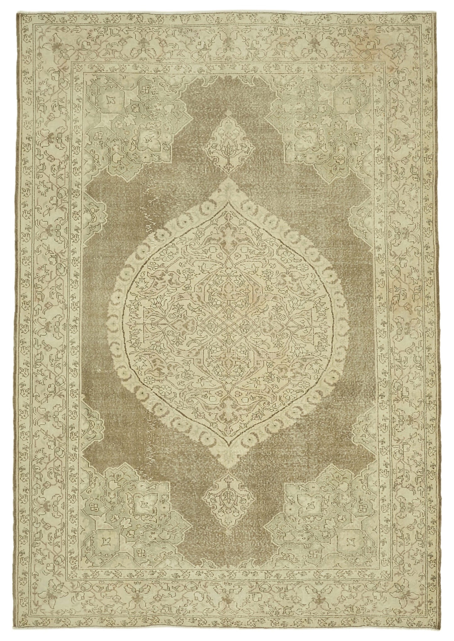 8x11 Beige Vintage Large Area Rug - 46406