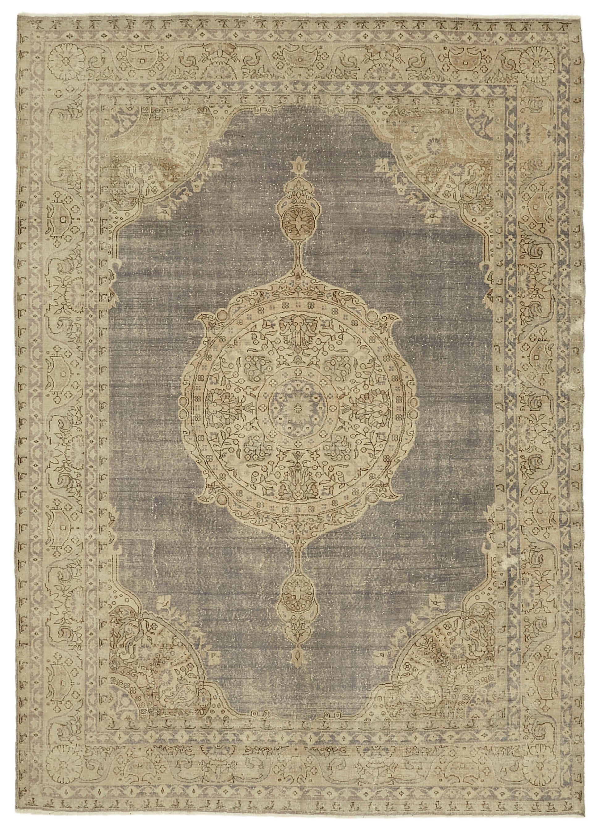 8x11 Beige Vintage Large Area Rug - 46411