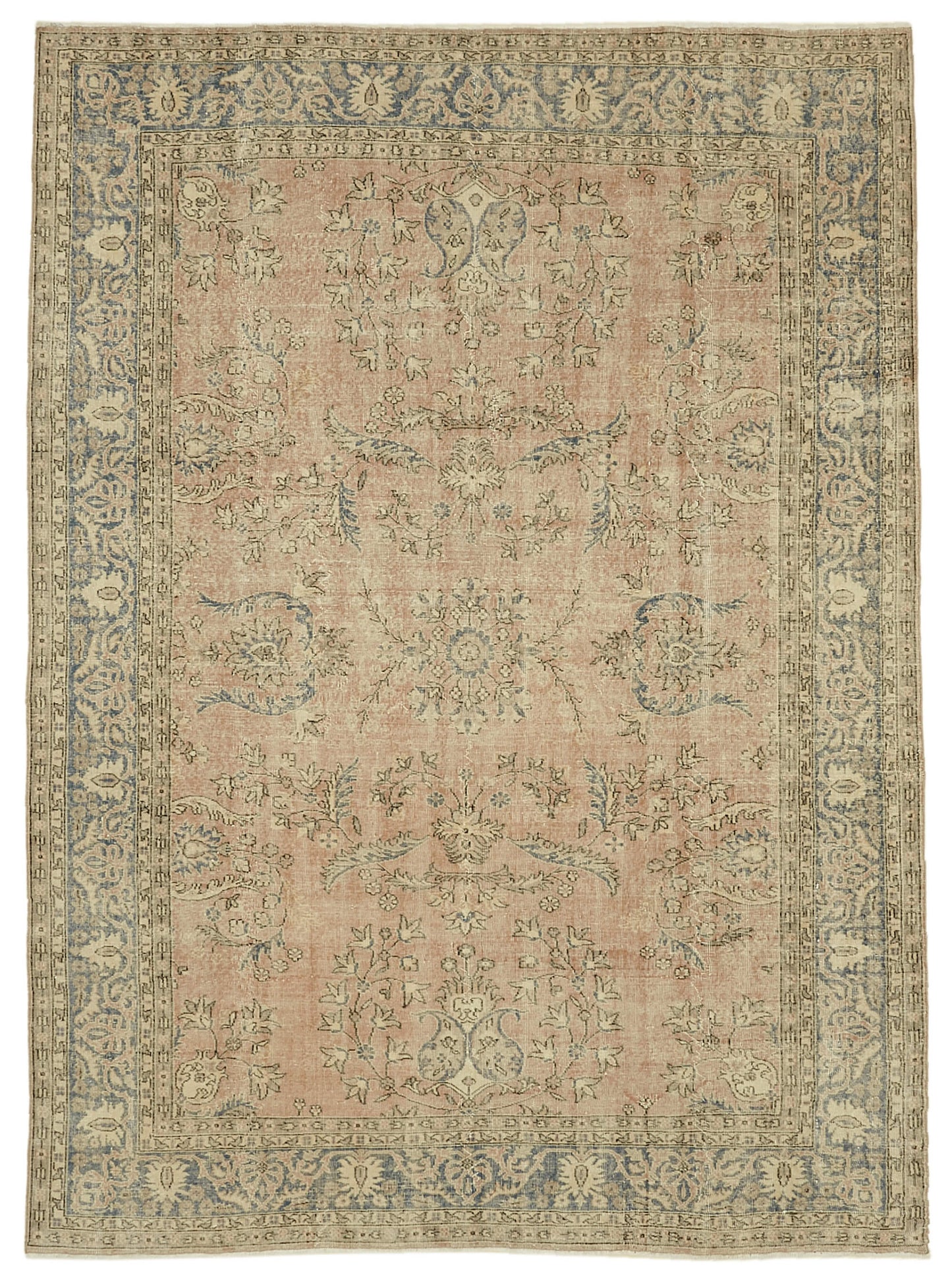 8x11 Beige Vintage Large Area Rug - 46415