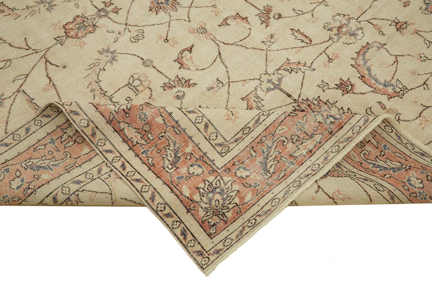 8x11 Beige Vintage Large Area Rug - 46419