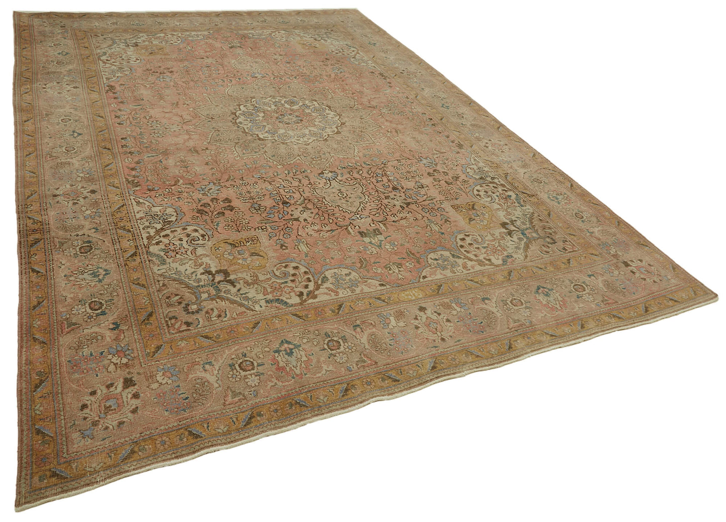 8x11 Beige Vintage Large Area Rug - 46421