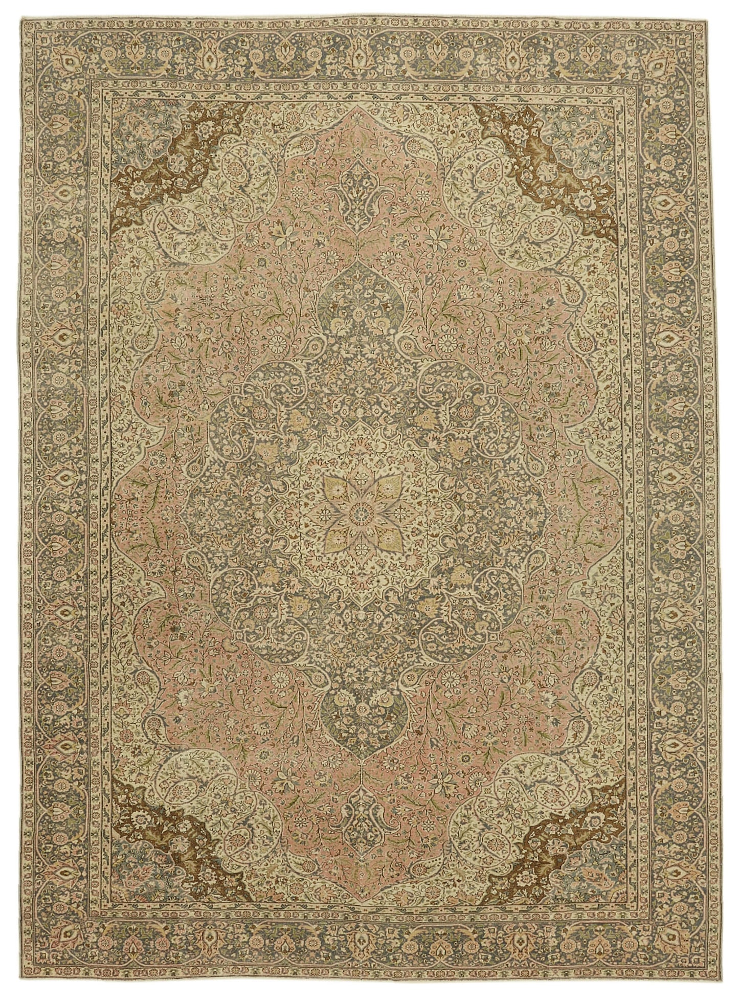 8x11 Beige Vintage Large Area Rug - 46427