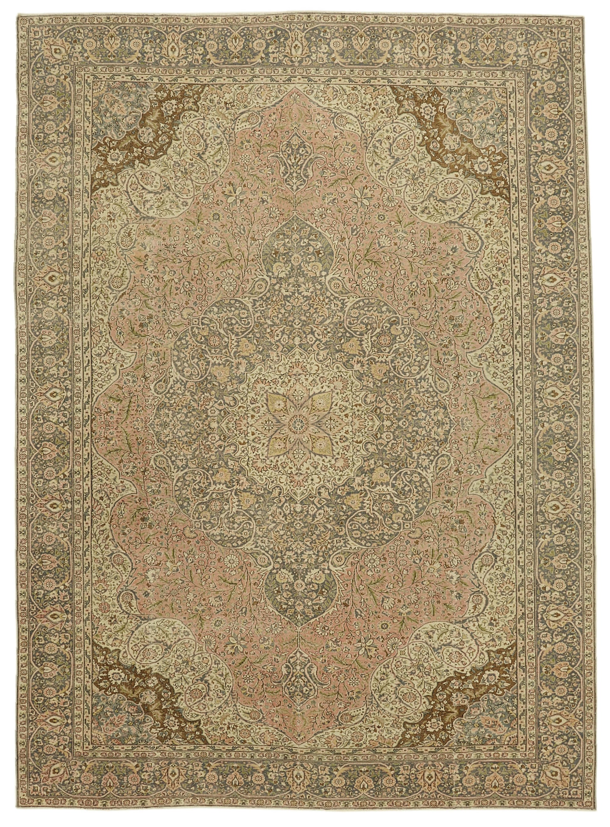 8x11 Beige Vintage Large Area Rug - 46427