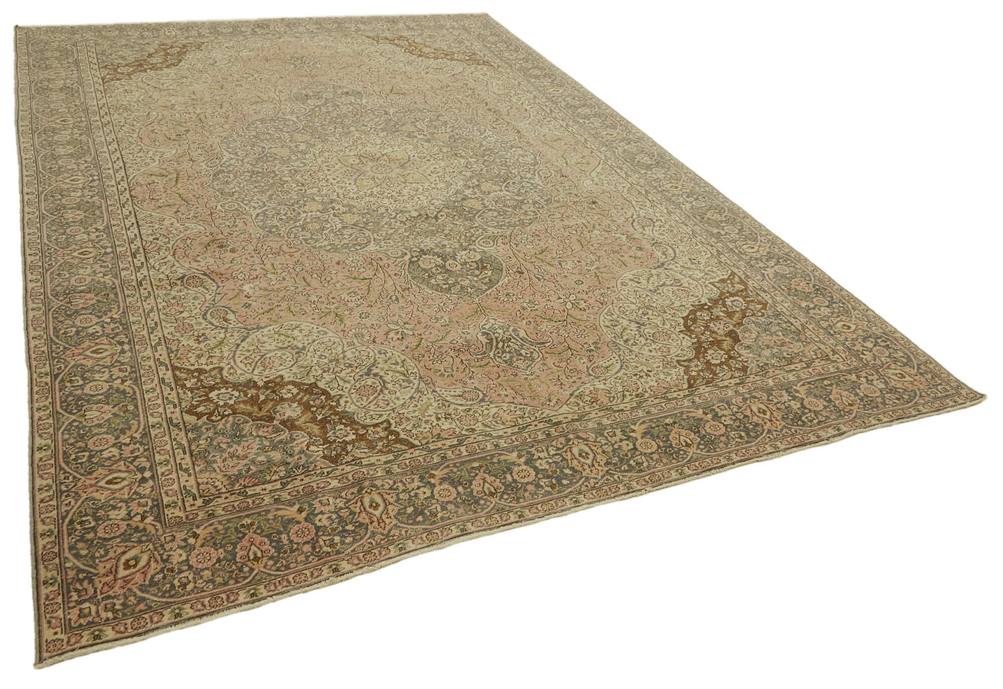 8x11 Beige Vintage Large Area Rug - 46427