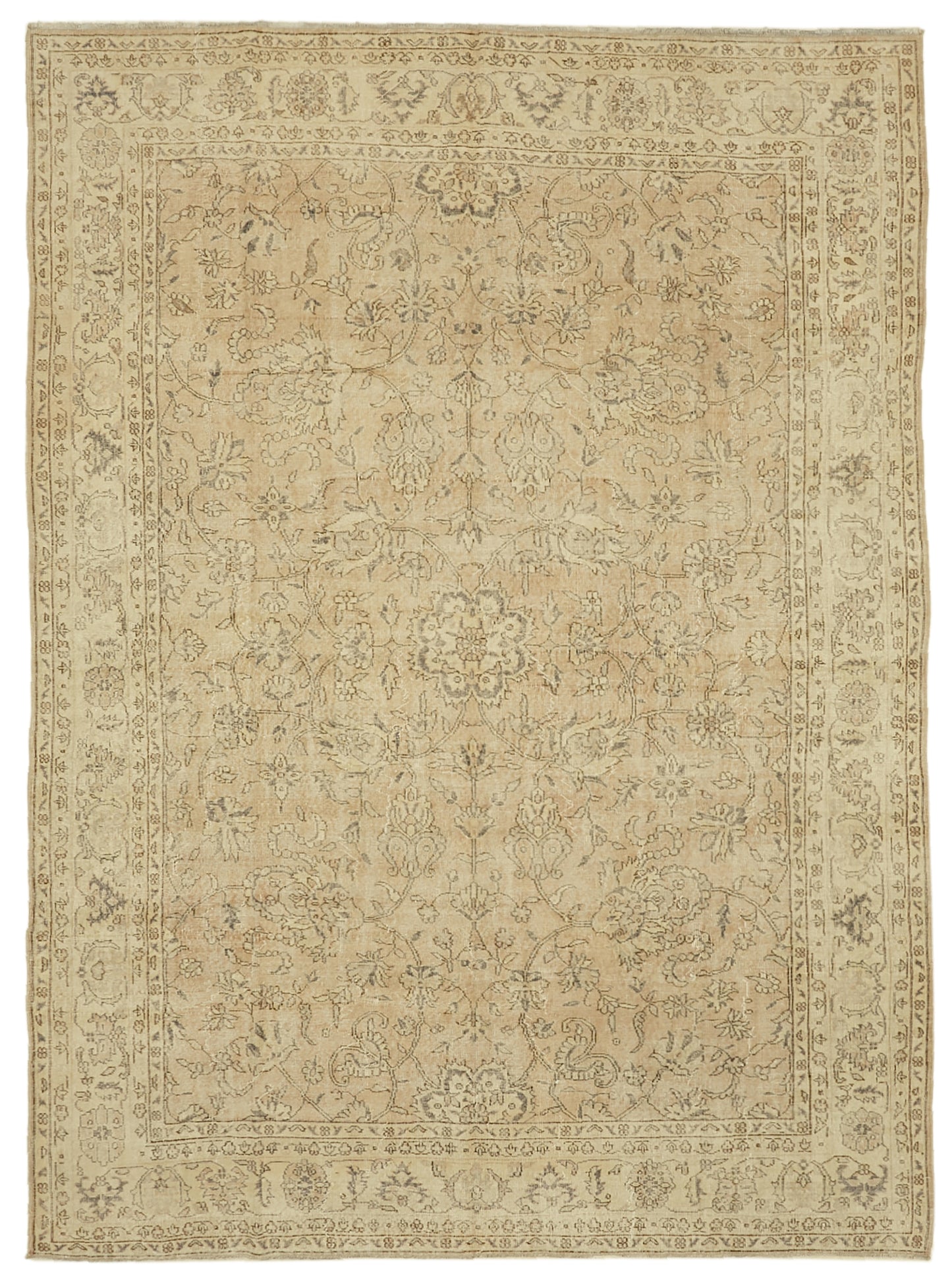 8x11 Beige Vintage Large Area Rug - 46428