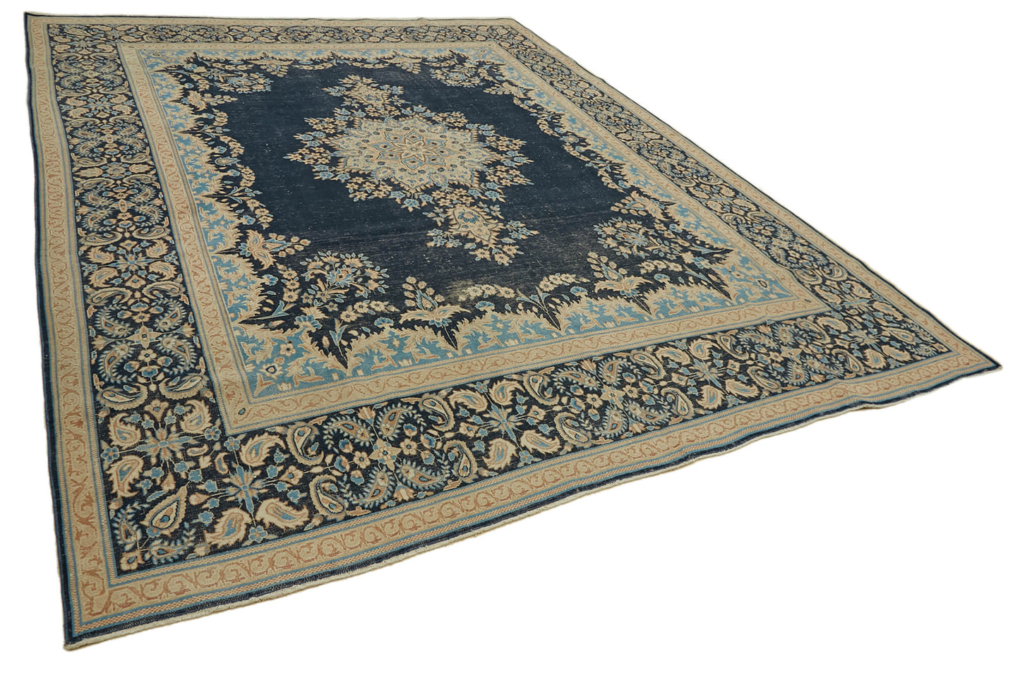 10x13 Blue Vintage Large Area Rug - 46430