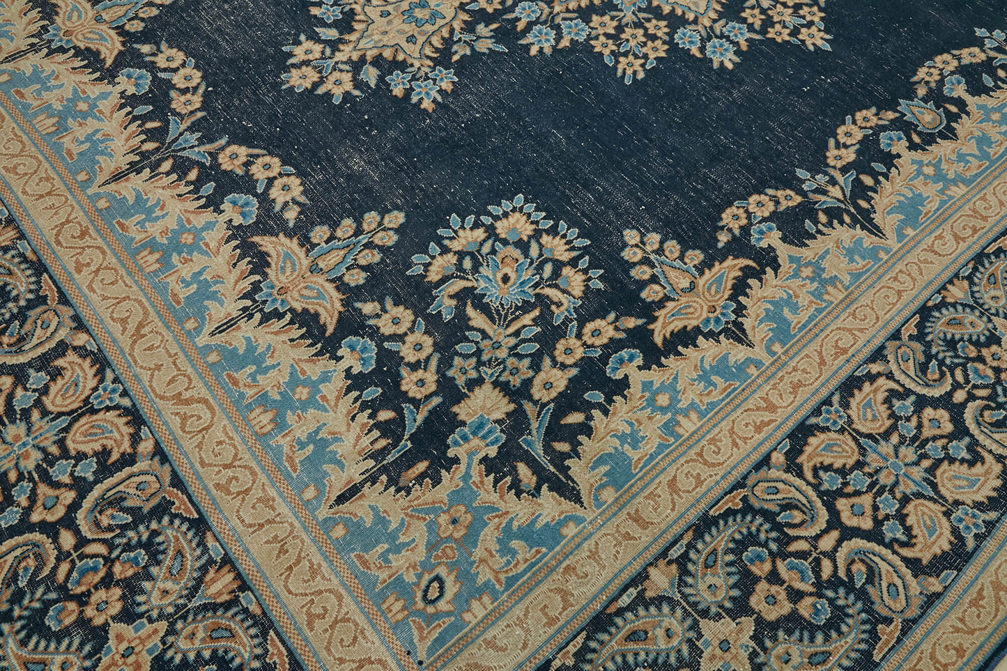 10x13 Blue Vintage Large Area Rug - 46430