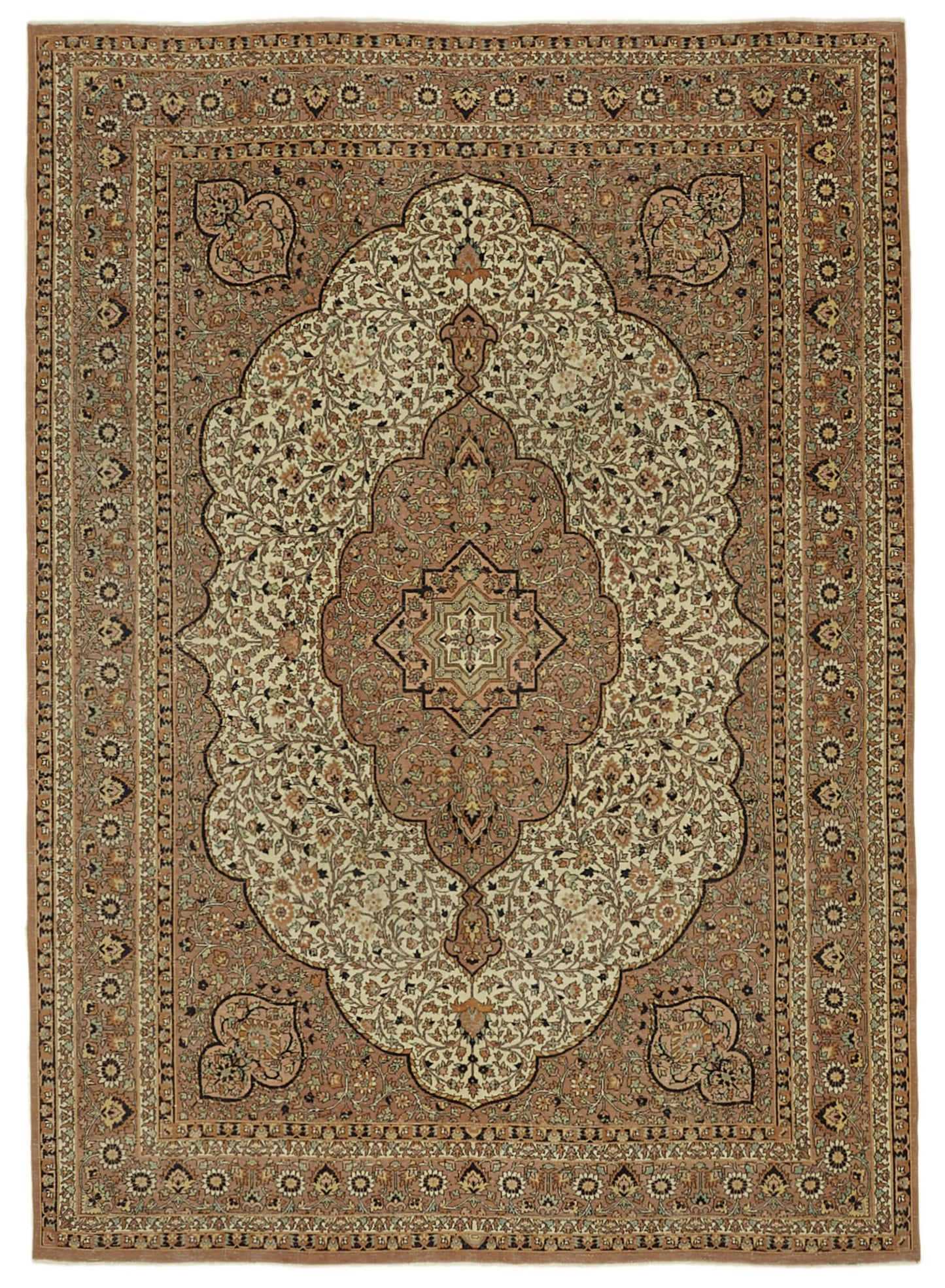 8x11 Beige Vintage Large Area Rug - 46437