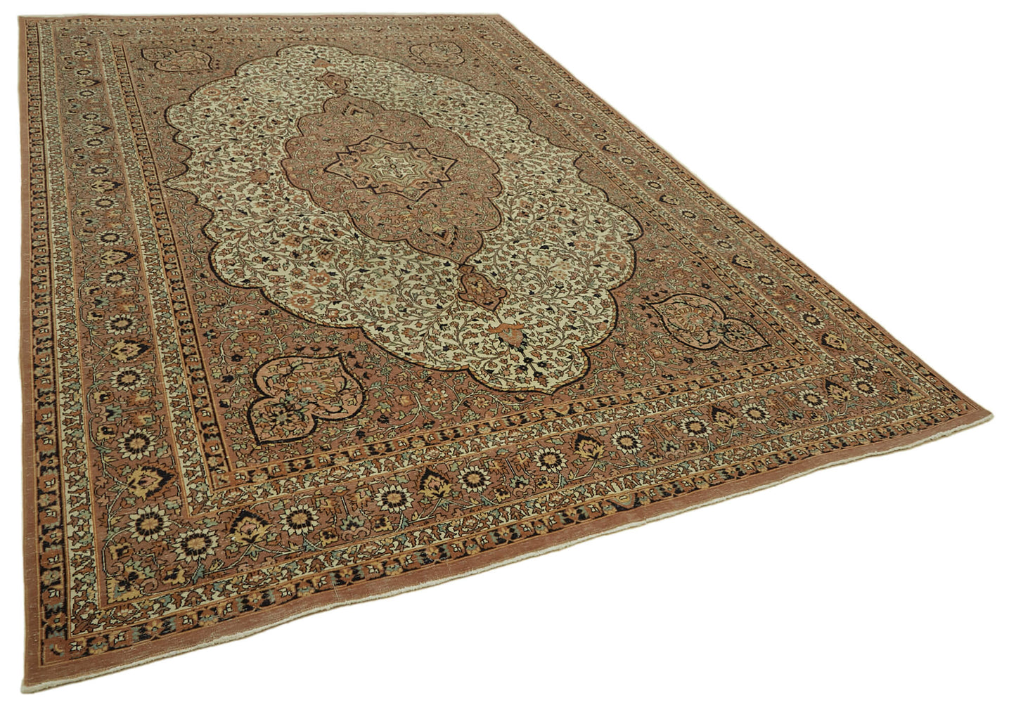 8x11 Beige Vintage Large Area Rug - 46437