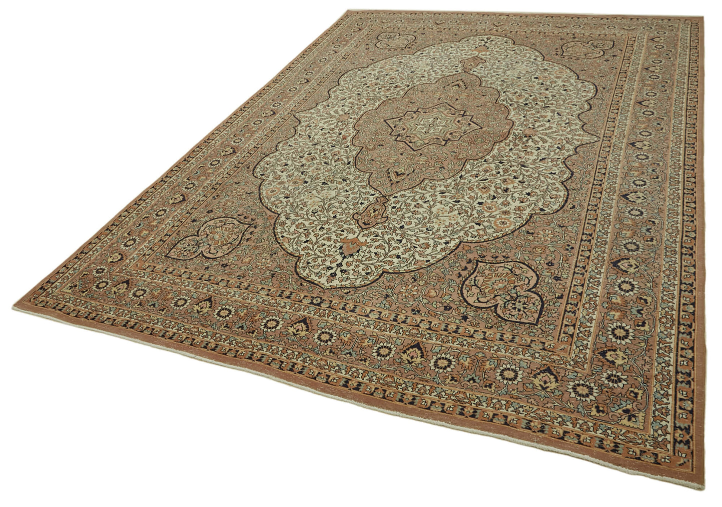 8x11 Beige Vintage Large Area Rug - 46437