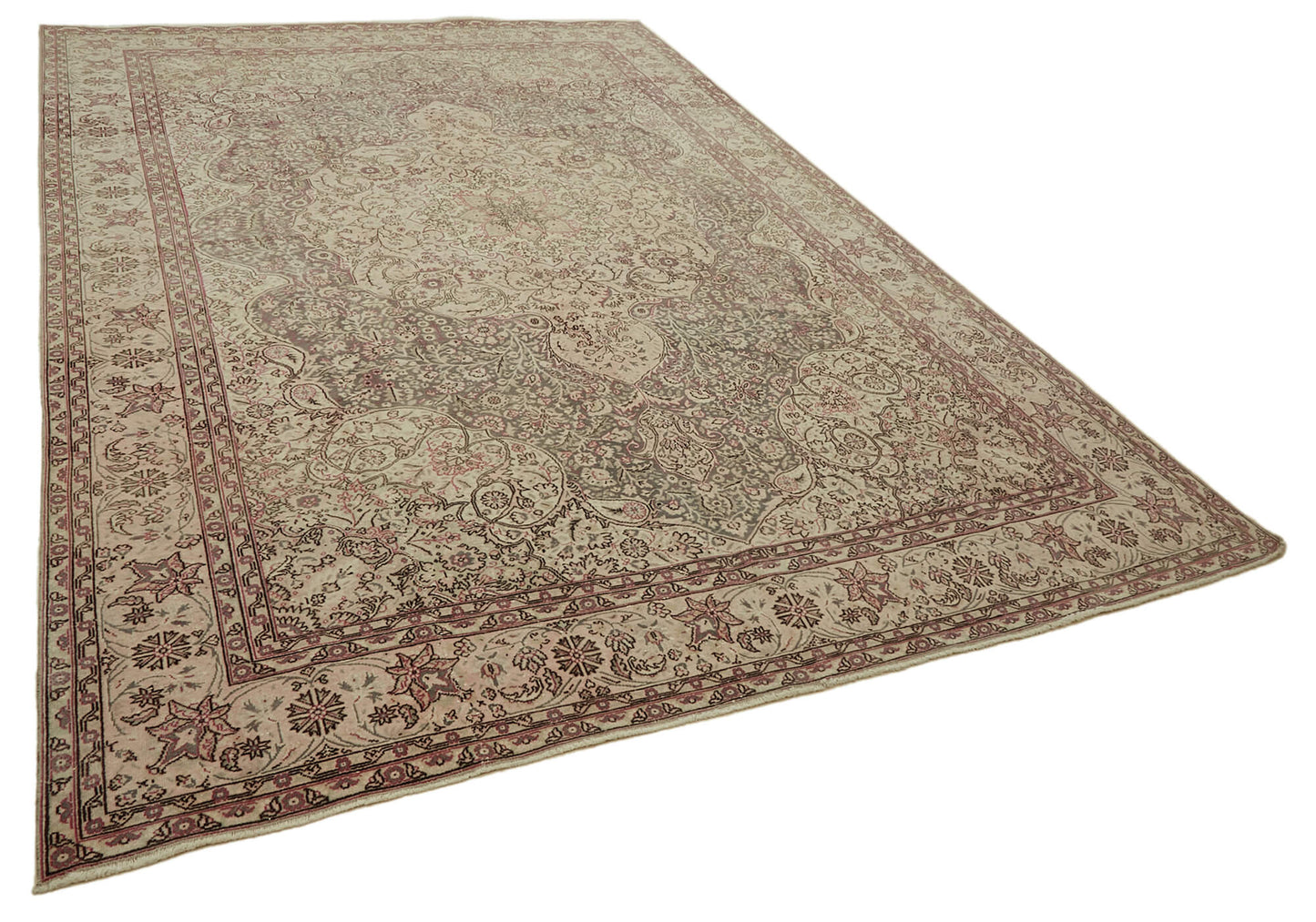 8x11 Beige Vintage Large Area Rug - 46439