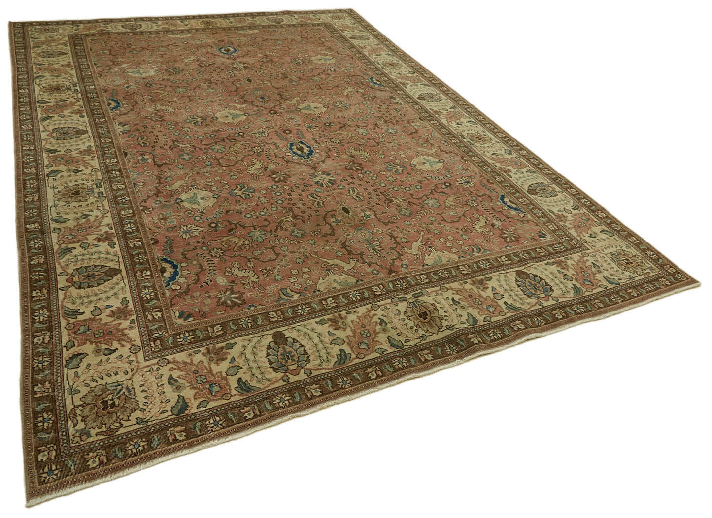 8x11 Beige Vintage Large Area Rug - 46441