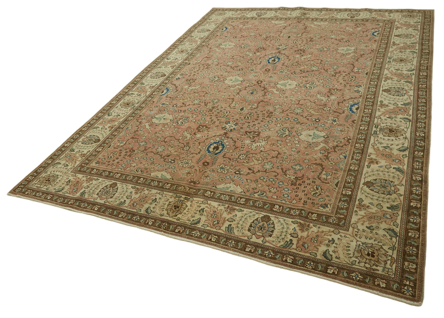 8x11 Beige Vintage Large Area Rug - 46441