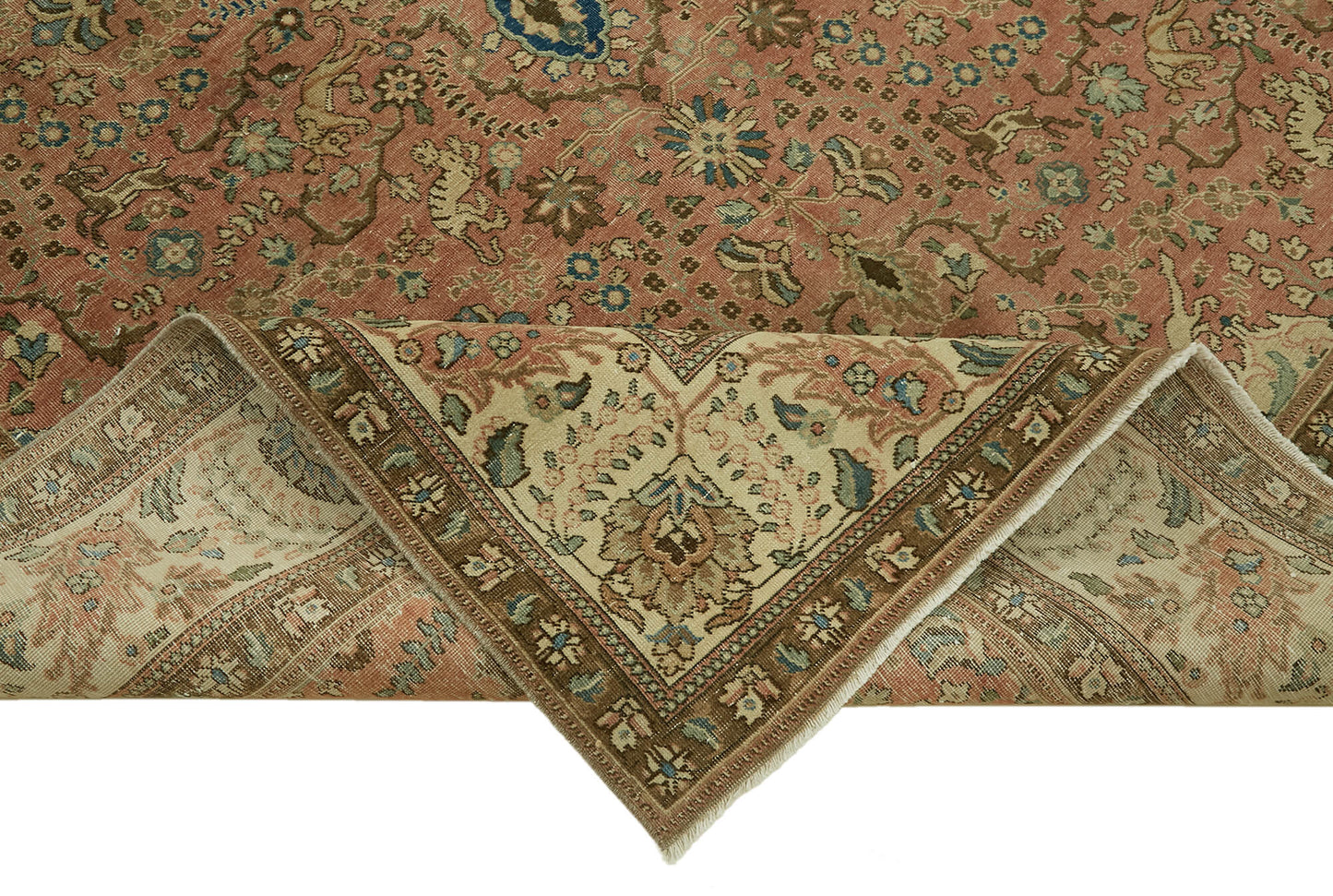 8x11 Beige Vintage Large Area Rug - 46441