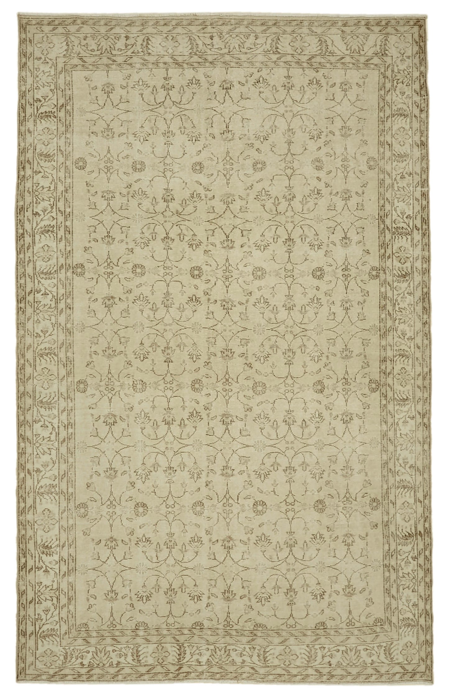 7x11 Beige Vintage Large Area Rug - 46443