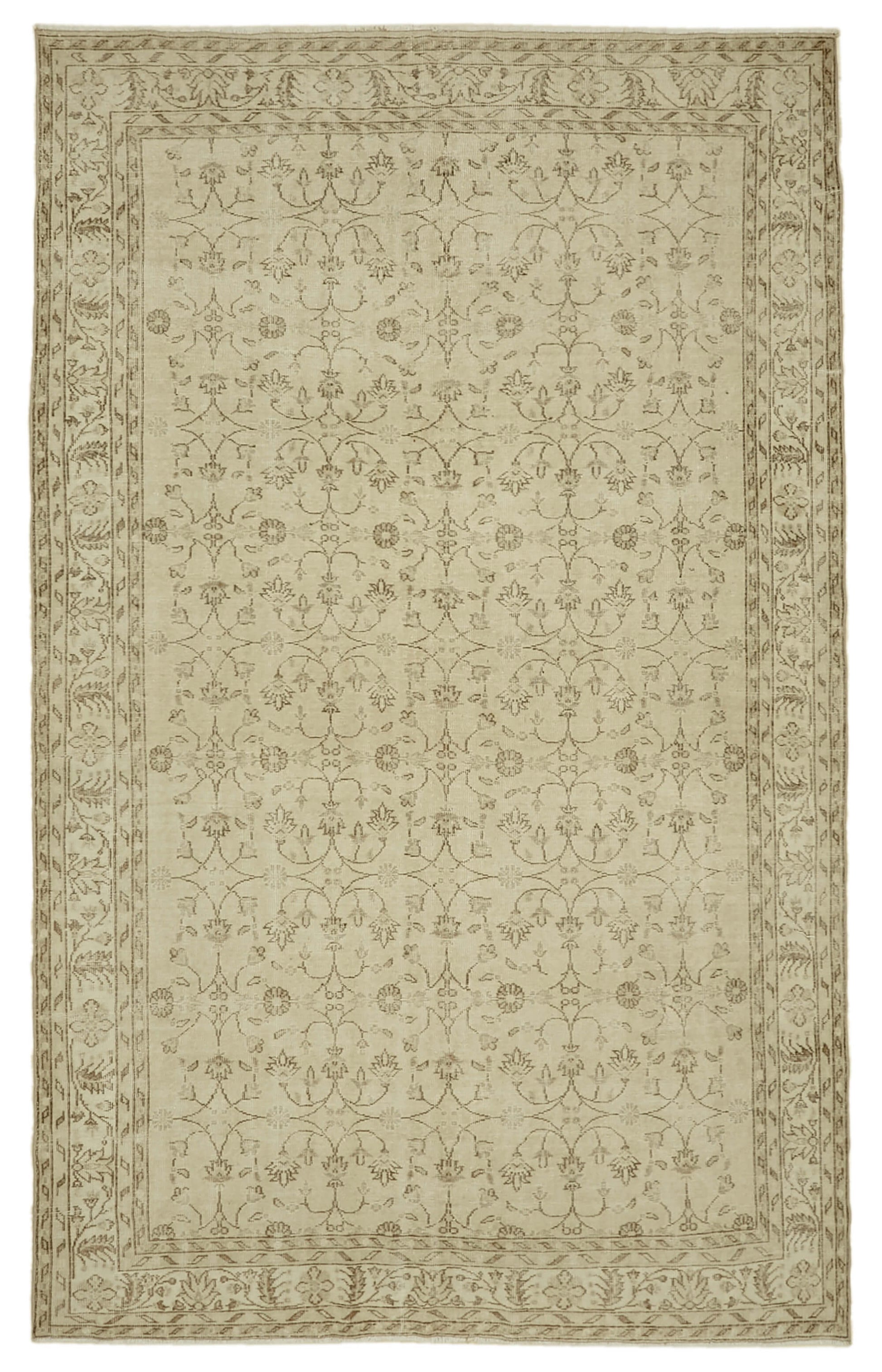 7x11 Beige Vintage Large Area Rug - 46443