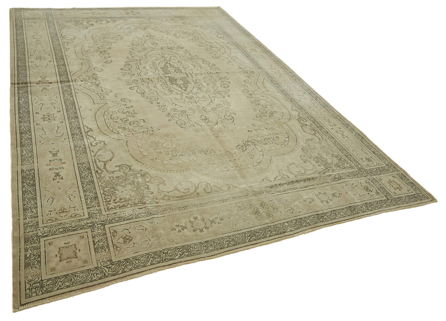 8x11 Beige Vintage Large Area Rug - 46447