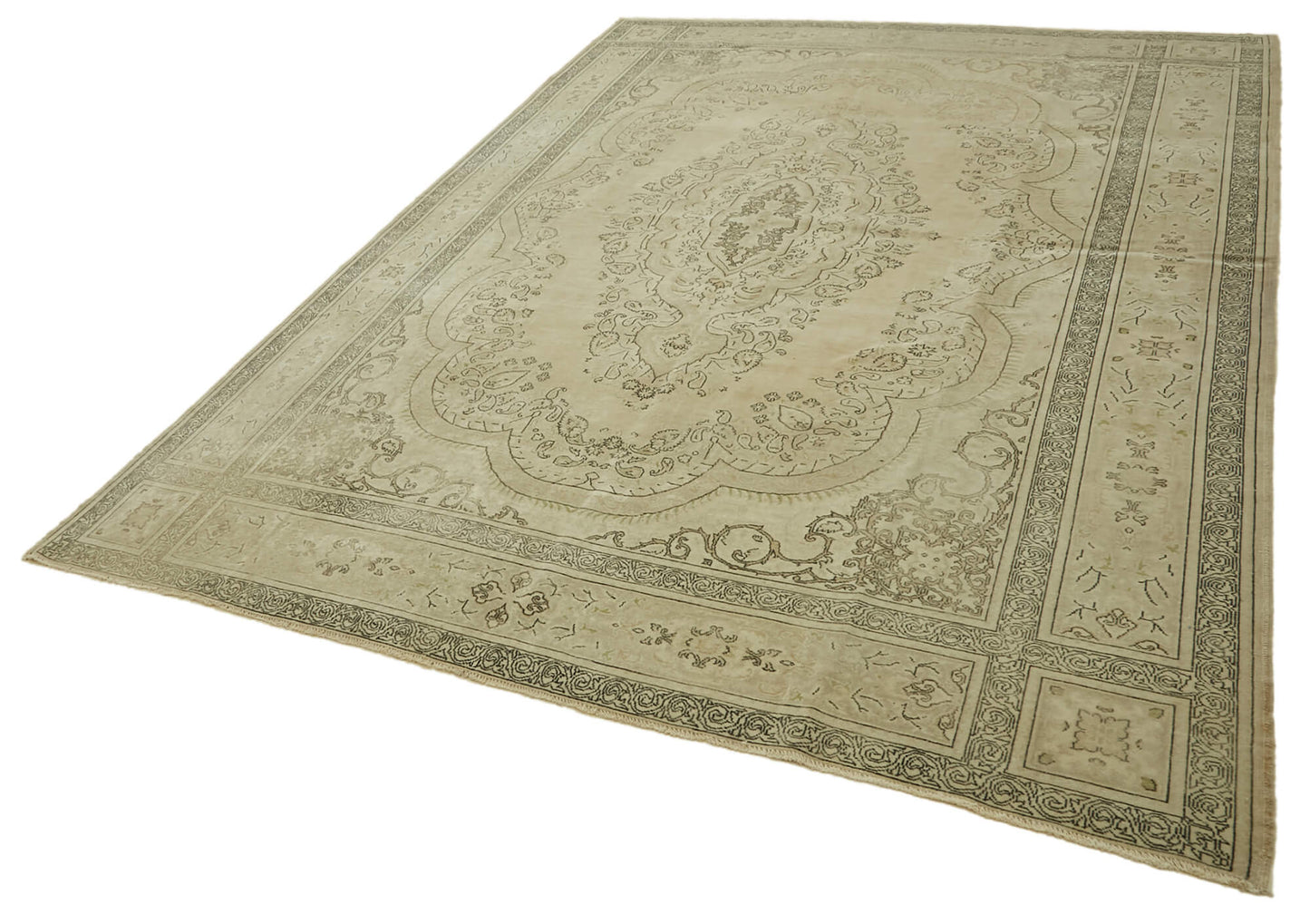 8x11 Beige Vintage Large Area Rug - 46447