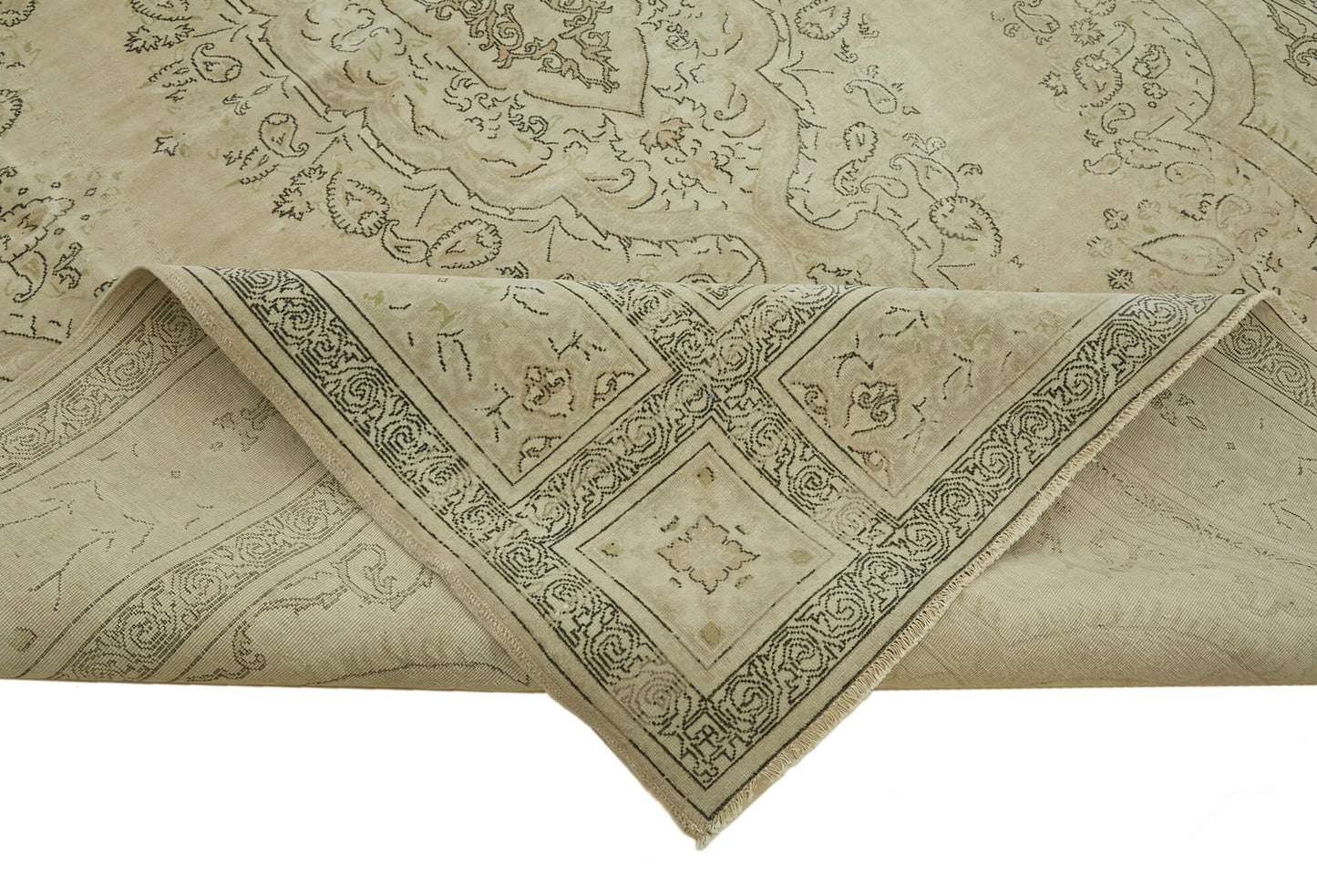 8x11 Beige Vintage Large Area Rug - 46447