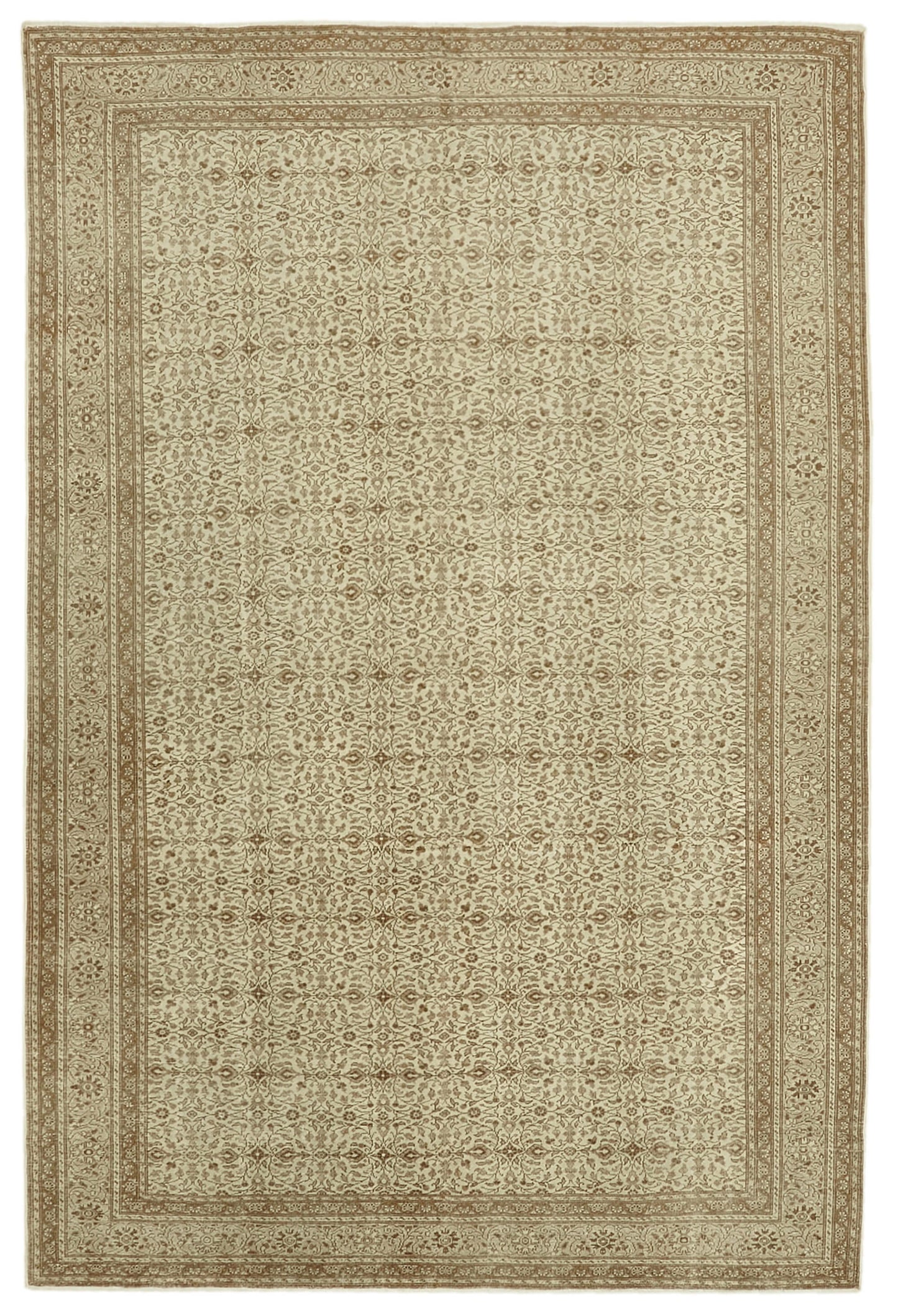 8x11 Beige Vintage Large Area Rug - 46449