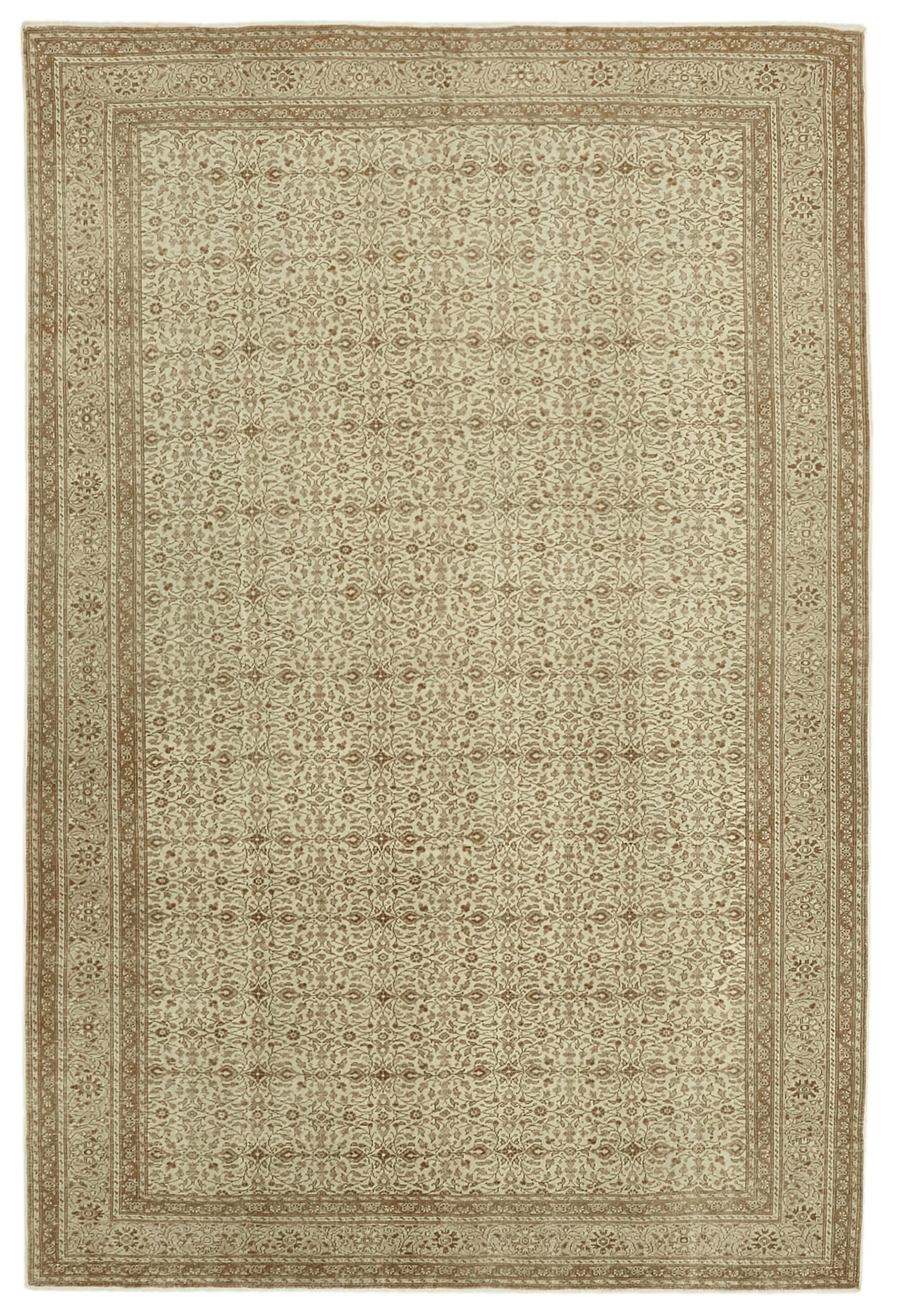 8x11 Beige Vintage Large Area Rug - 46449