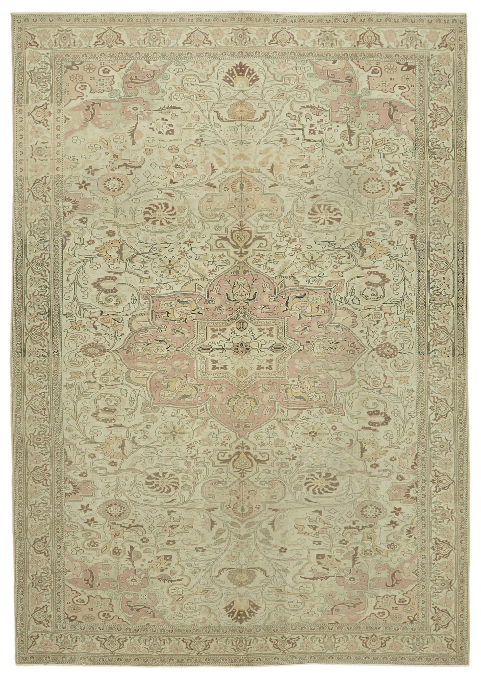 9x13 Beige Vintage Large Area Rug - 46451