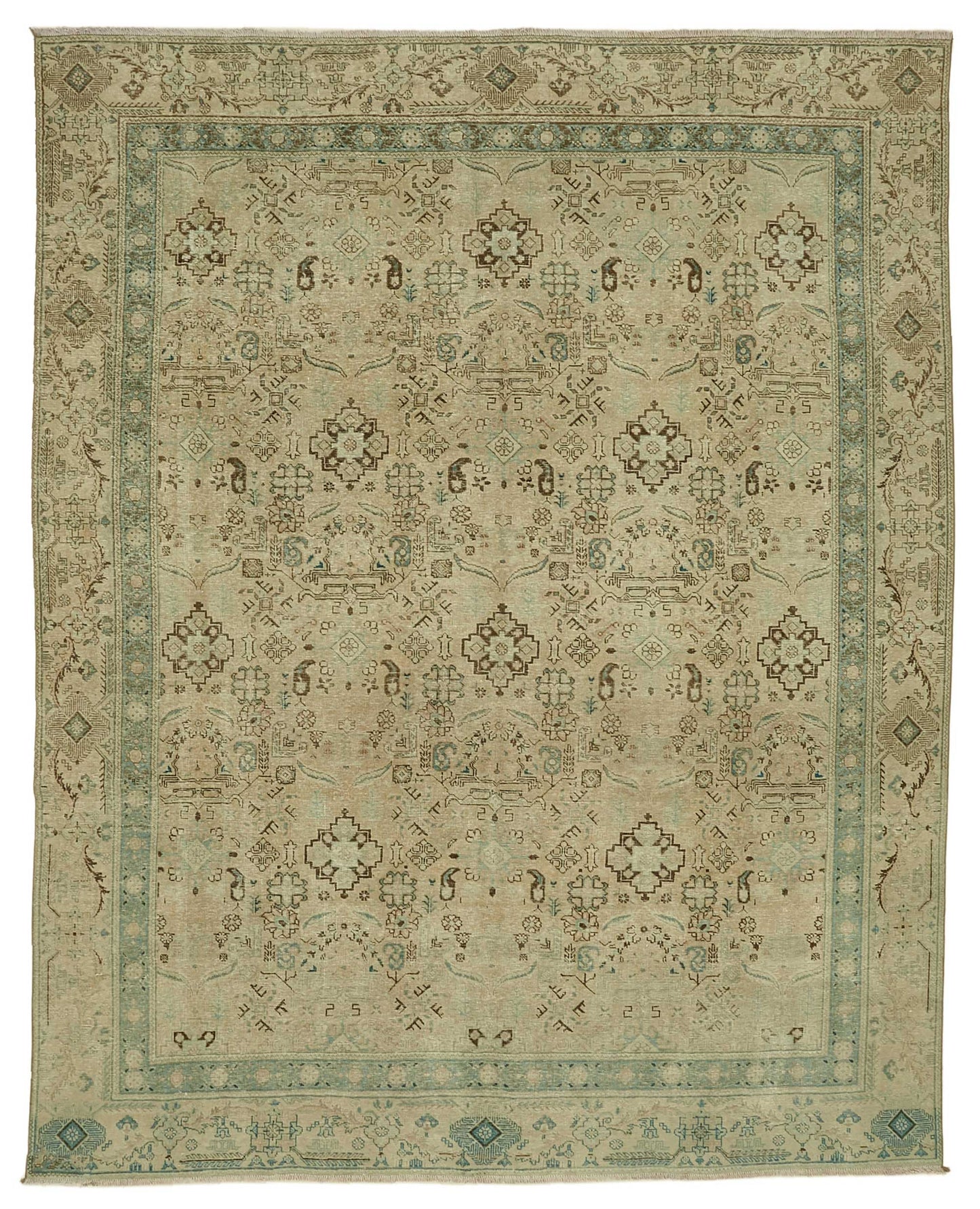 9x11 Grey Vintage Large Area Rug - 46472