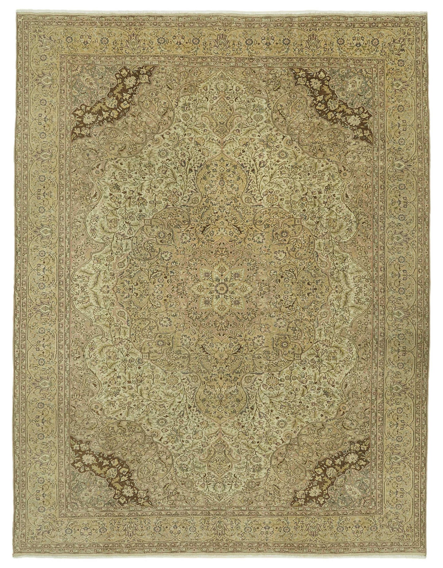 9x12 Beige Vintage Large Area Rug - 46475