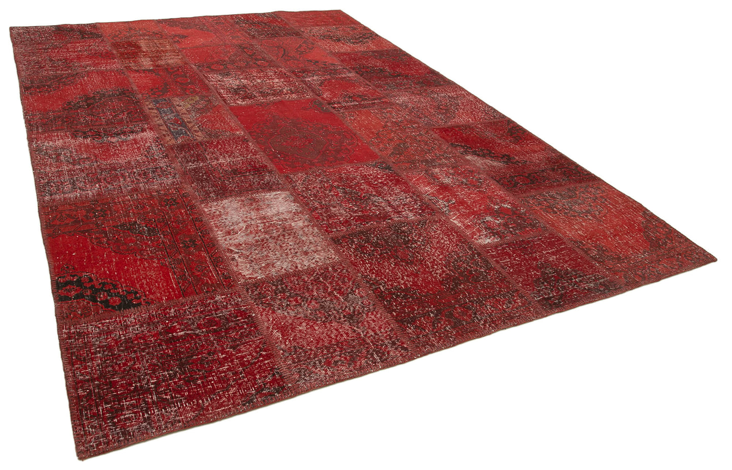 8x11 Red Patchwork Rug- 7924