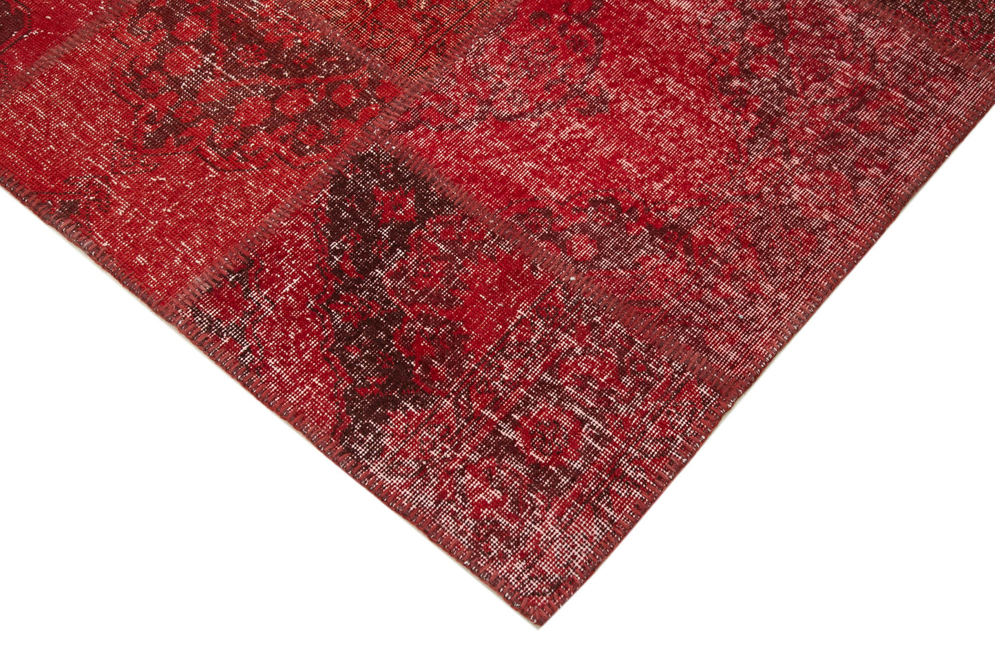 8x11 Red Patchwork Rug- 7924