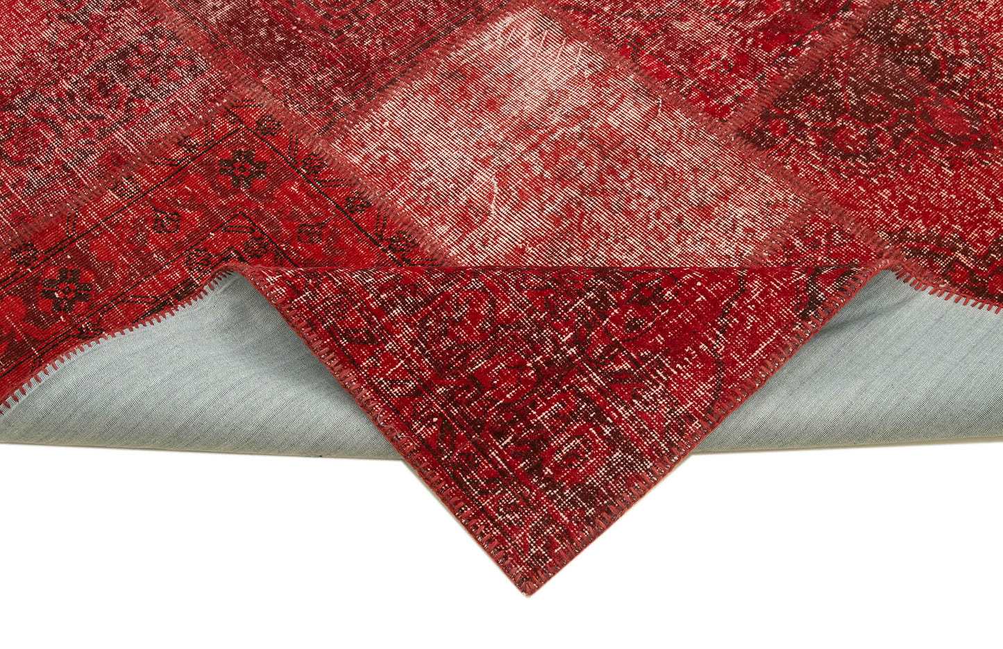 8x11 Red Patchwork Rug- 7924