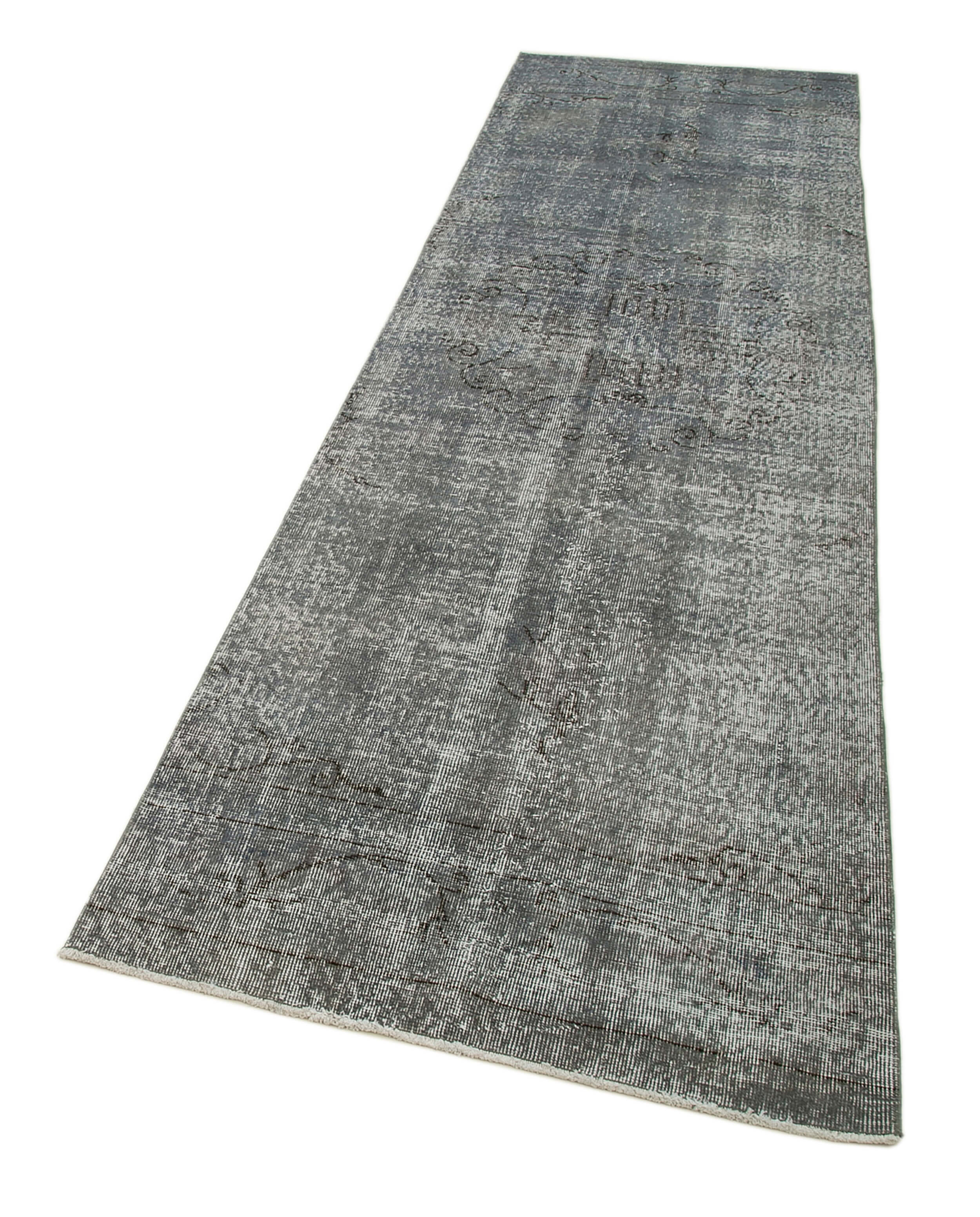 3x10 Grey Overdyed Wool Hallway Runner Rug -6524