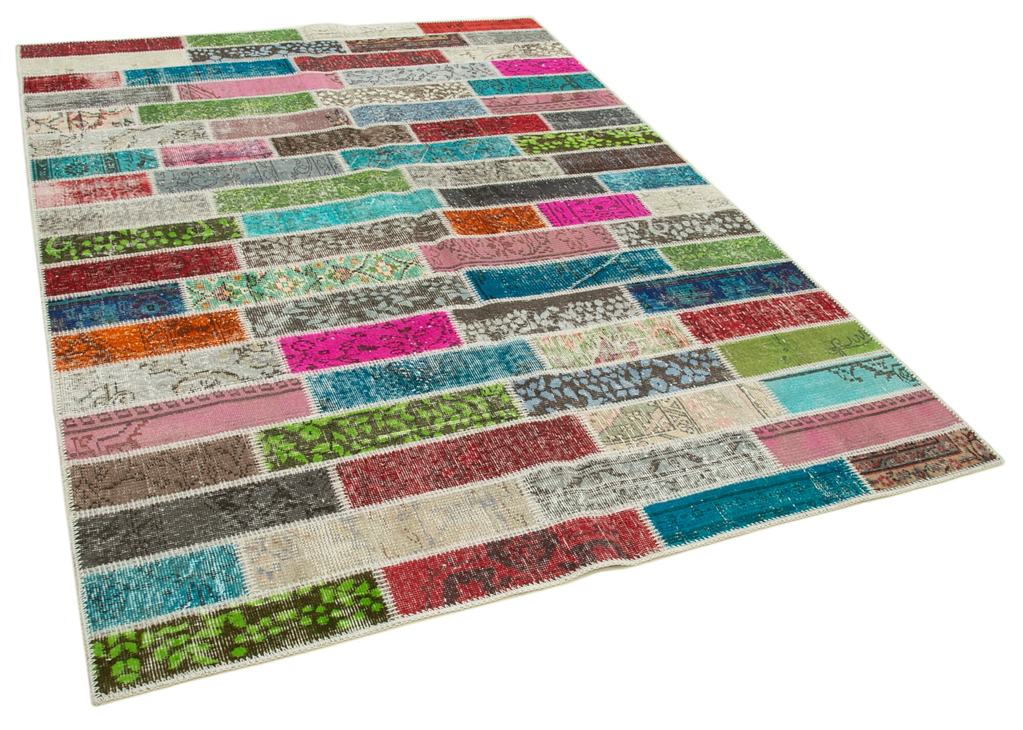 6x7 Multicolor Turkish Patchwork Small Area Rug -3236